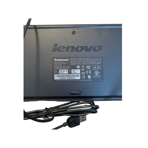 Lenovo Wired USB Keyboard Slim Black Full Size QWERTY Layout For PC/Laptop Windo - Picture 2 of 4